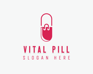 Pill - Pill Shopping Bag logo design