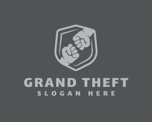 Justice - Fist Fight Shield logo design