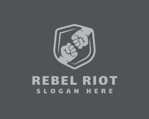 Protest - Fist Fight Shield logo design