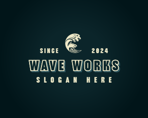 Beach Sea Wave logo design