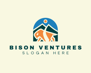 Bison Adventure Mountain Path logo design