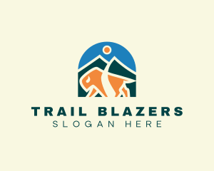 Bison Adventure Mountain Path logo design