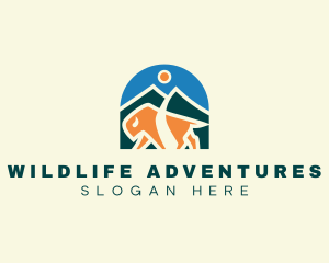 Bison Adventure Mountain Path logo design