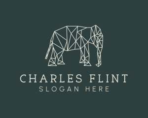 Geometric Animal Elephant logo design