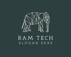 Geometric Animal Elephant logo design