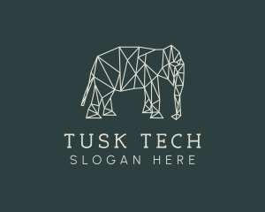 Tusk - Geometric Animal Elephant logo design
