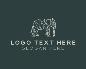 Geometric Animal Elephant logo design