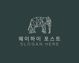 Geometric Animal Elephant logo design