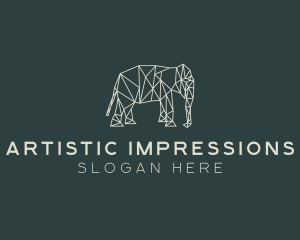 Geometric Animal Elephant logo design