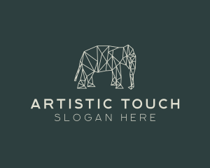 Geometric Animal Elephant logo design