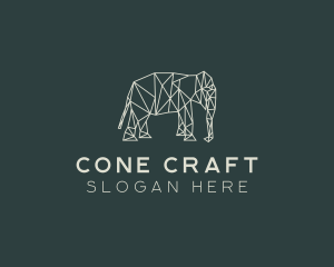 Geometric Animal Elephant logo design