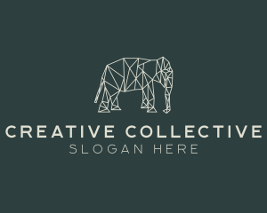 Geometric Animal Elephant logo design