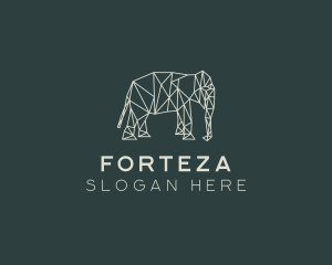 Geometric Animal Elephant logo design