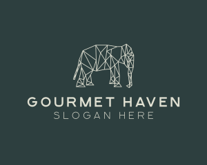 Geometric Animal Elephant logo design