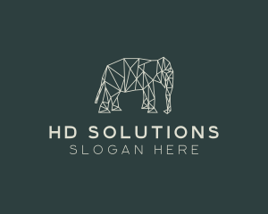 Geometric Animal Elephant logo design