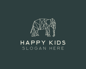 Geometric Animal Elephant logo design