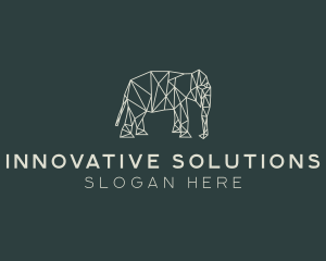 Geometric Animal Elephant logo design