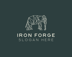 Geometric Animal Elephant logo design