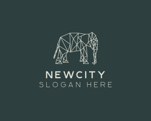 Geometric Animal Elephant logo design