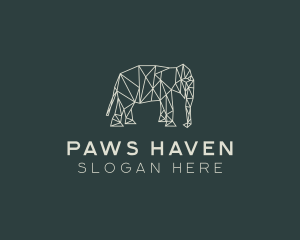 Animal Rescue - Geometric Animal Elephant logo design