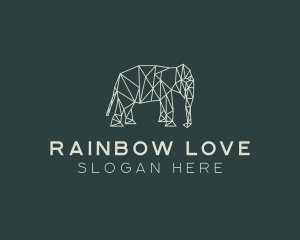 Geometric Animal Elephant logo design