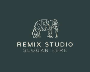 Geometric Animal Elephant logo design