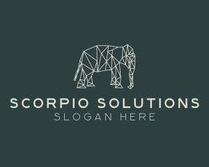 Geometric Animal Elephant logo design