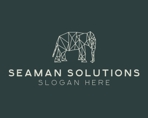 Geometric Animal Elephant logo design