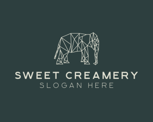 Geometric Animal Elephant logo design