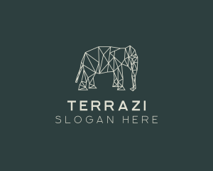 Geometric Animal Elephant logo design