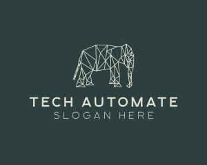 Geometric Animal Elephant logo design