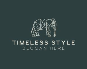 Geometric Animal Elephant logo design