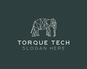 Geometric Animal Elephant logo design