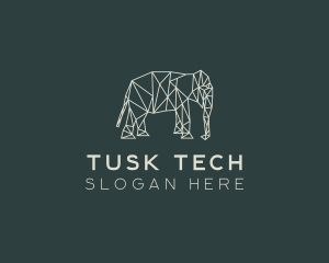 Geometric Animal Elephant logo design