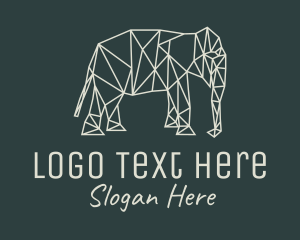 Thai - White Geometric Elephant logo design
