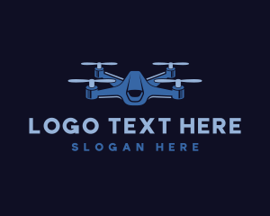 Rotorcraft - Quadcopter Drone Tech logo design