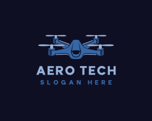 Quadcopter Drone Tech logo design