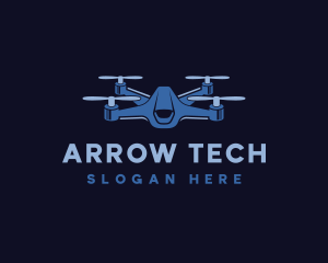 Quadcopter Drone Tech logo design