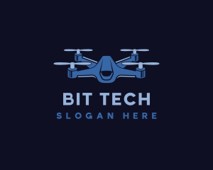 Quadcopter Drone Tech logo design