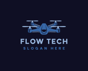 Quadcopter Drone Tech logo design