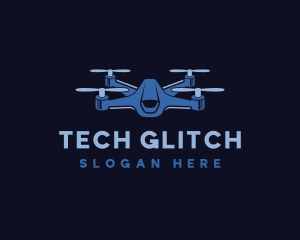 Quadcopter Drone Tech logo design