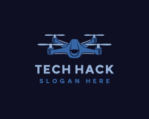 Quadcopter Drone Tech logo design