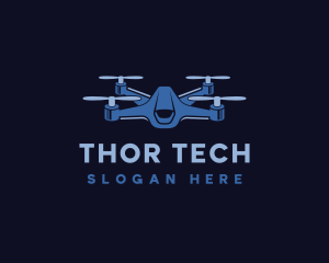 Quadcopter Drone Tech logo design