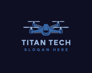 Quadcopter Drone Tech logo design