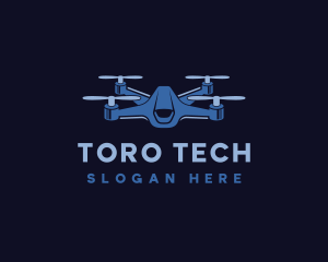 Quadcopter Drone Tech logo design