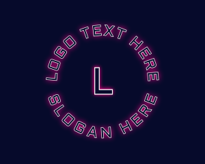 Hacker - Neon Glow Lettermark logo design