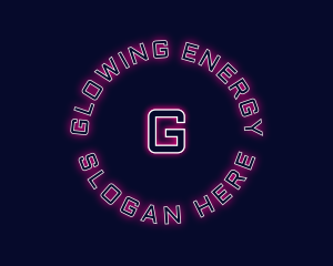 Neon Glow Lettermark logo design