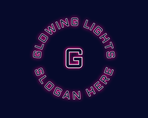 Neon Glow Lettermark logo design