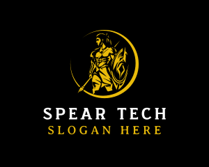 Spear - Spear Shield Warrior logo design