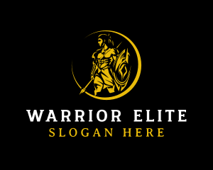 Spear Shield Warrior logo design